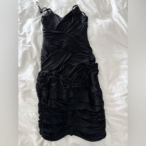 Little Black Ruched Dress